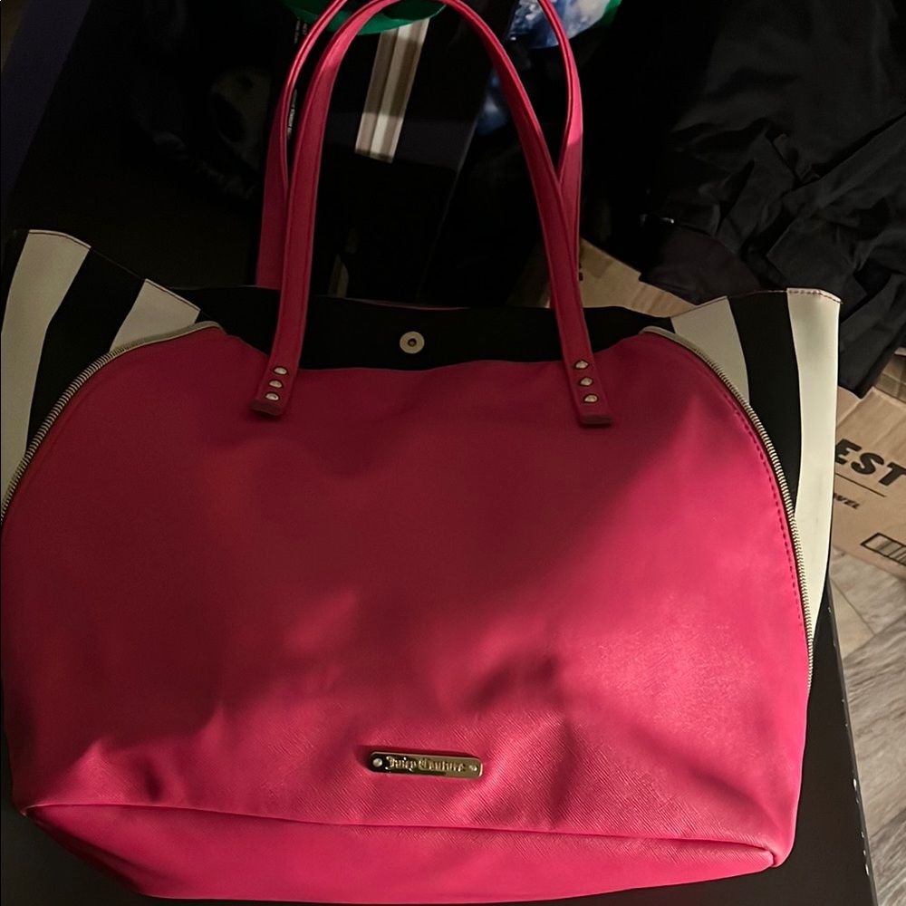 Juicy Couture Pink and Black Tote Bag